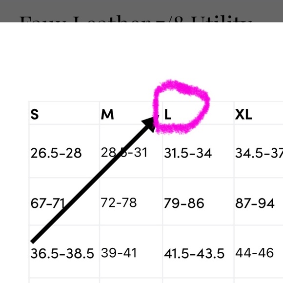 Commando Size Large Faux Leather Fully Lined Pencil Leggings - Picture 10 of 10